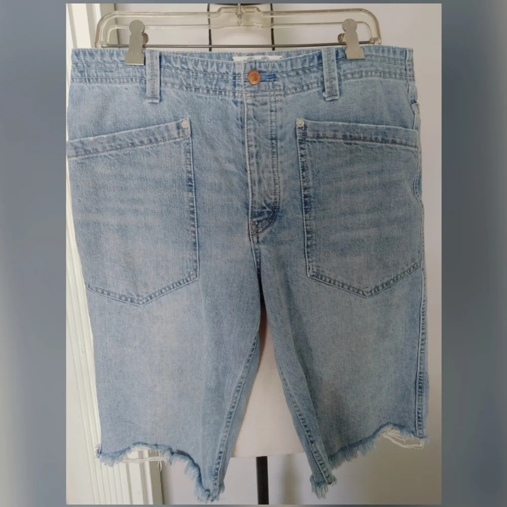 Free People-High Hopes Bermuda Jean Shorts - Picture 2 of 5